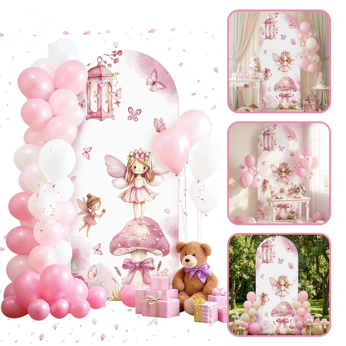 Fairy And Mushroom Background  - огляд і ціна Dessert Table Backdrop