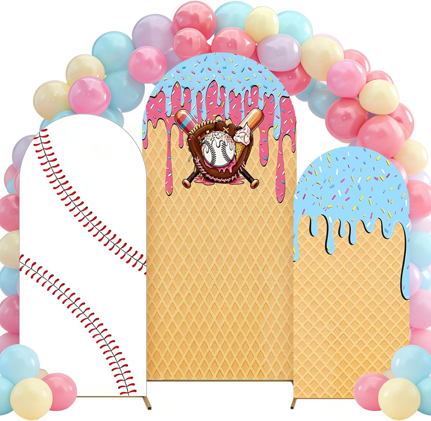 Baseball Ice Cream Drip Arch B - огляд і ціна Dessert Table Backdrop