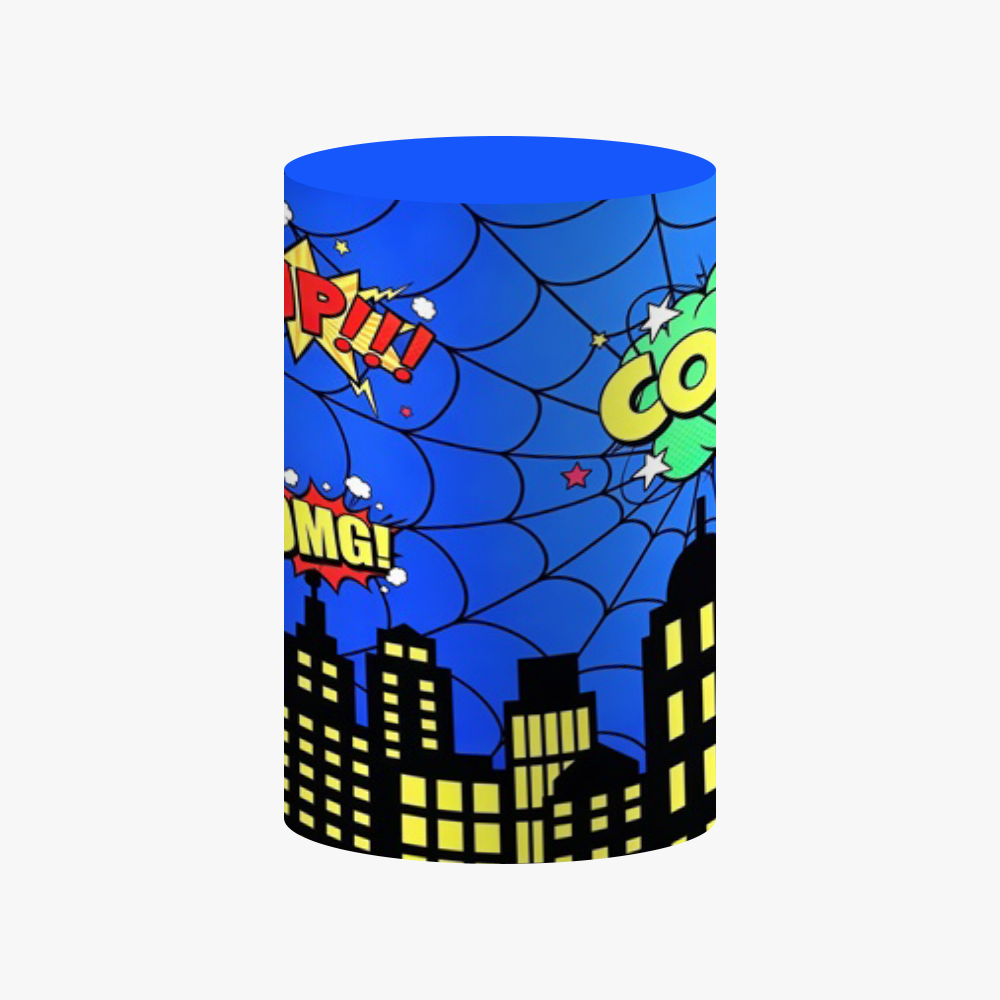 Comic Superhero Cylinder Cover - огляд і ціна Dessert Table Backdrop