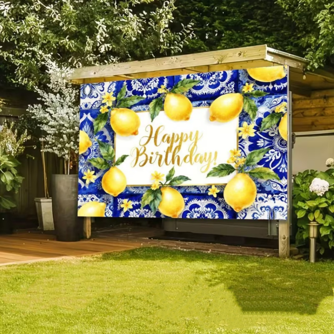 Lemon Birthday Party Decoratio - огляд і ціна Dessert Table Backdrop