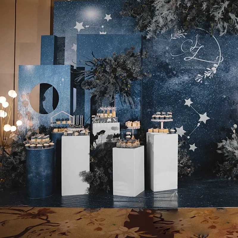 White Column Flower Vase 10pcs - огляд і ціна Dessert Table Backdrop